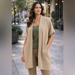 Leith Women's Tan Open-Front Cardigan